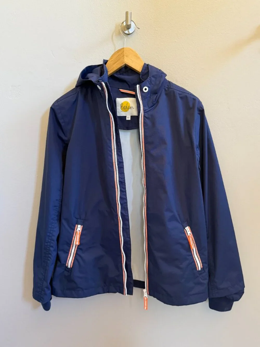 Boden Girls Hooded Rain Jacket, Size 13–14 Years